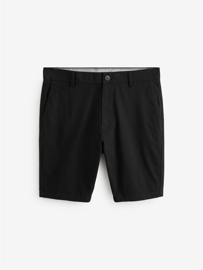 Next - Heren - Strakke Pasvorm - Chinoshort met stretch - Zwart