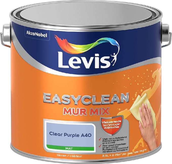 Levis - Easyclean Mur Mat Mix - Clear Purple A40 - Mengverf - 2,5 L