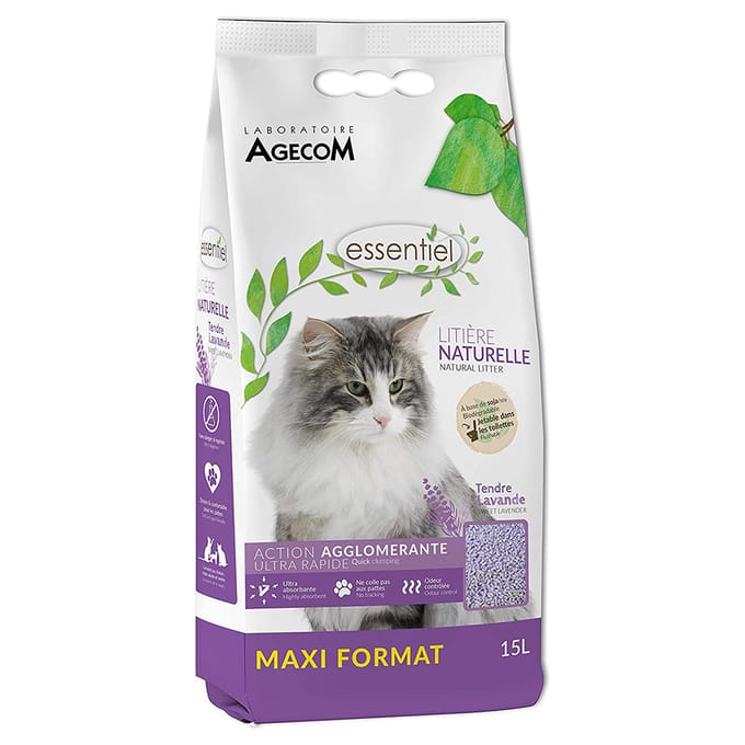 Essentiel Natural kattenbakvulling lavendel -  2 x 6 L