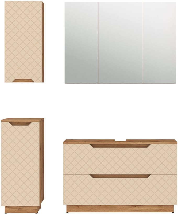 Vicco Badkamermeubelset Lotta, Kasjmier, 4-delig