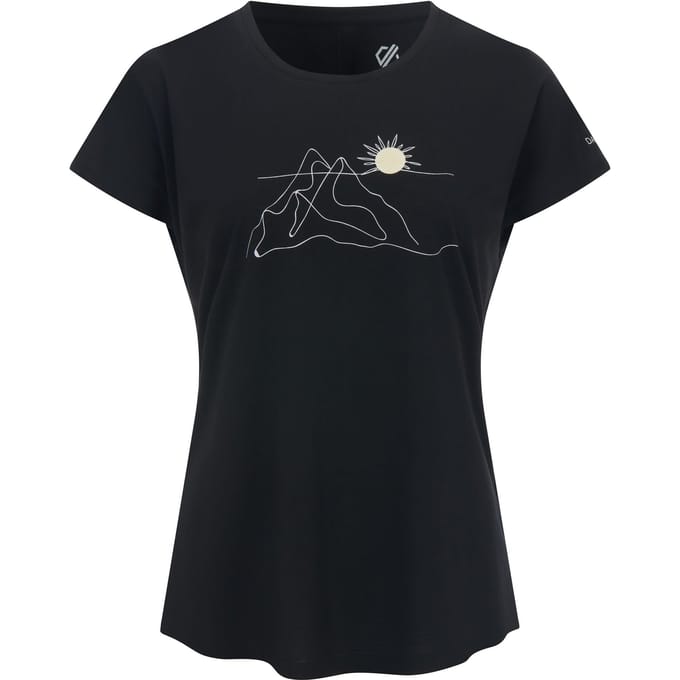 Dare 2B Dames Serenity Linear Berg T-Shirt (Zwart)