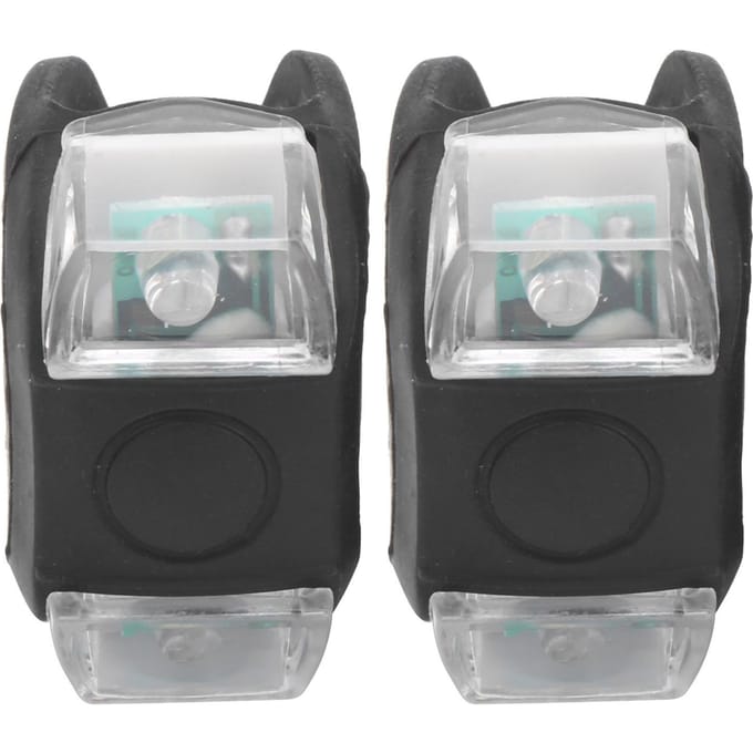 2 Pièces Lumière LED pour Vélo Avant Arrière Lampe d'Avertissement Cyclisme Étanche 3 Modes d'Éclairage Black gray
