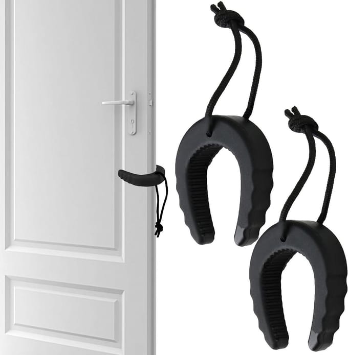 Deurstoppers Rubber - Deurwig Set - Knelpreventie Thuis - Veilige Kinderbeveiliging - 2 Stuks - Zwart