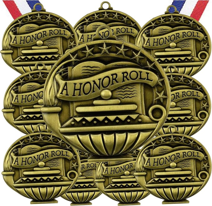 10x Honor Roll Medailles Set met Neklinten - Award Trofee Geschenken