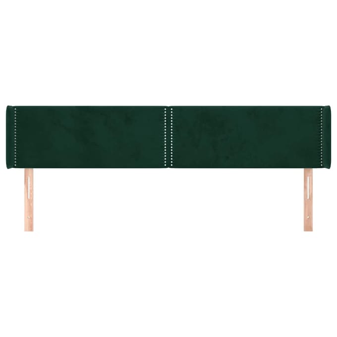 vidaXL Hoofdbord met randen 183x16x78/88 cm fluweel donkergroen