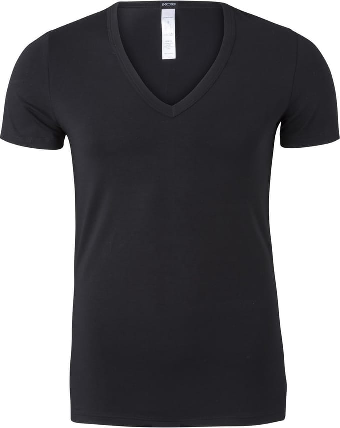 HOM Smart Cotton Tee-Shirt V Neck - zwart -  Maat S