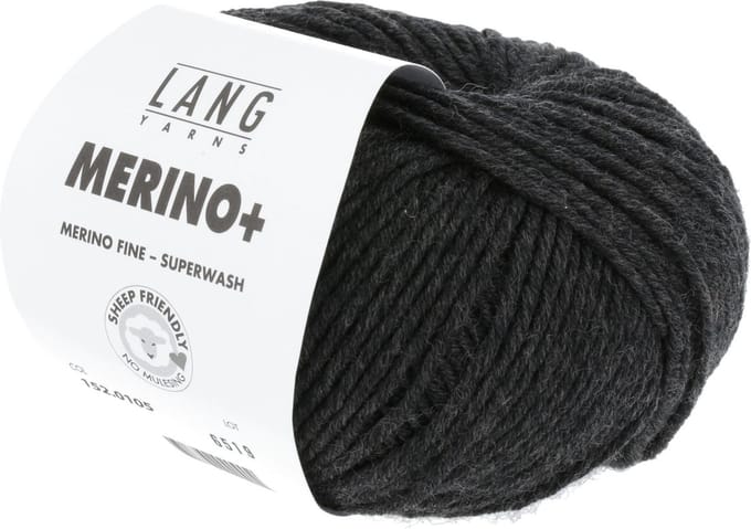 Lang Yarns Merino Plus - 105 antraciet mix - Merinowol Garen