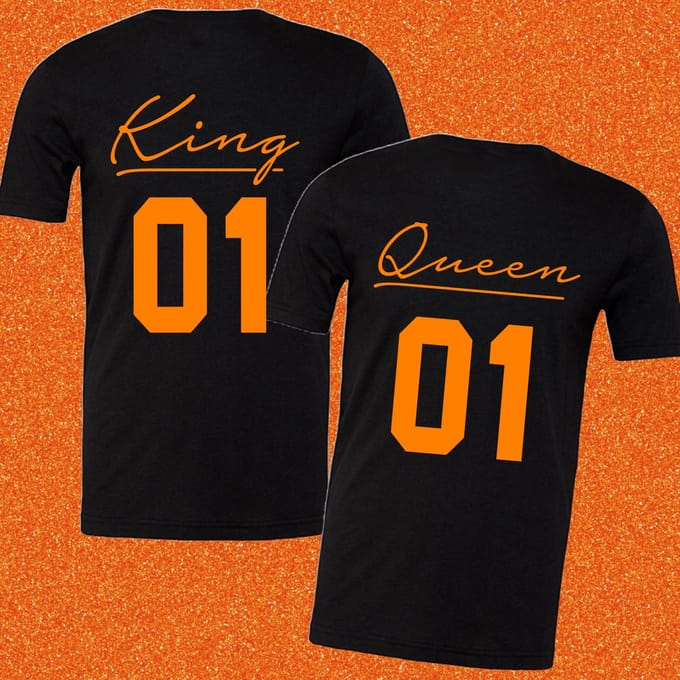 Shirt Koningsdag koppel-Set King en Queen 01-Maat M