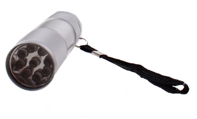 Johntoy Zaklamp Led Batterij 9 X 2,5 Cm Zilver