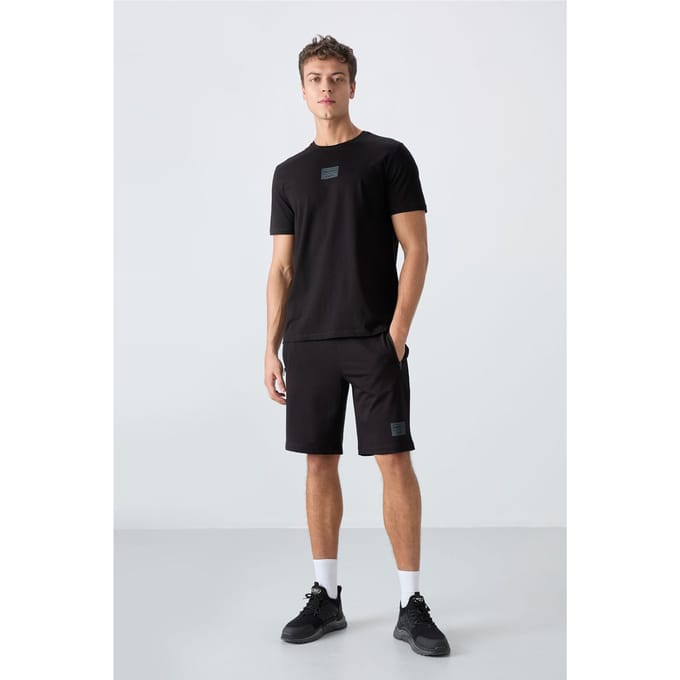 Geprinte Katoenen Jersey T-Shirt en Shorts Set