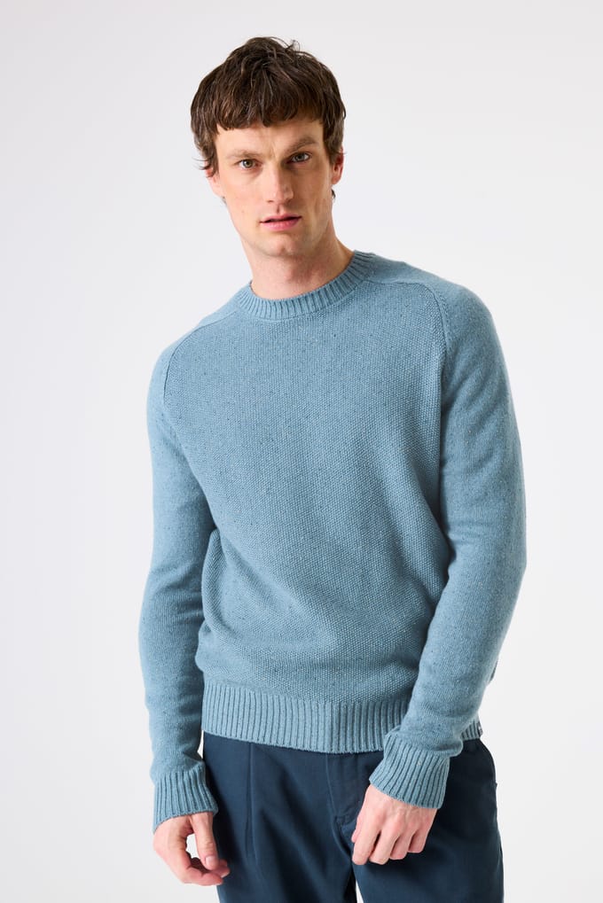 GARCIA Heren Effen Trui Blauw Lange mouw