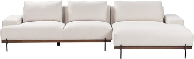 MARIFERD - Hoekbank - Lichtbeige - Linkszijdig - Polyester
