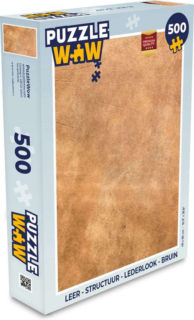 Puzzel Leer - Structuur - Lederlook - Bruin - Legpuzzel - Puzzel 500 stukjes