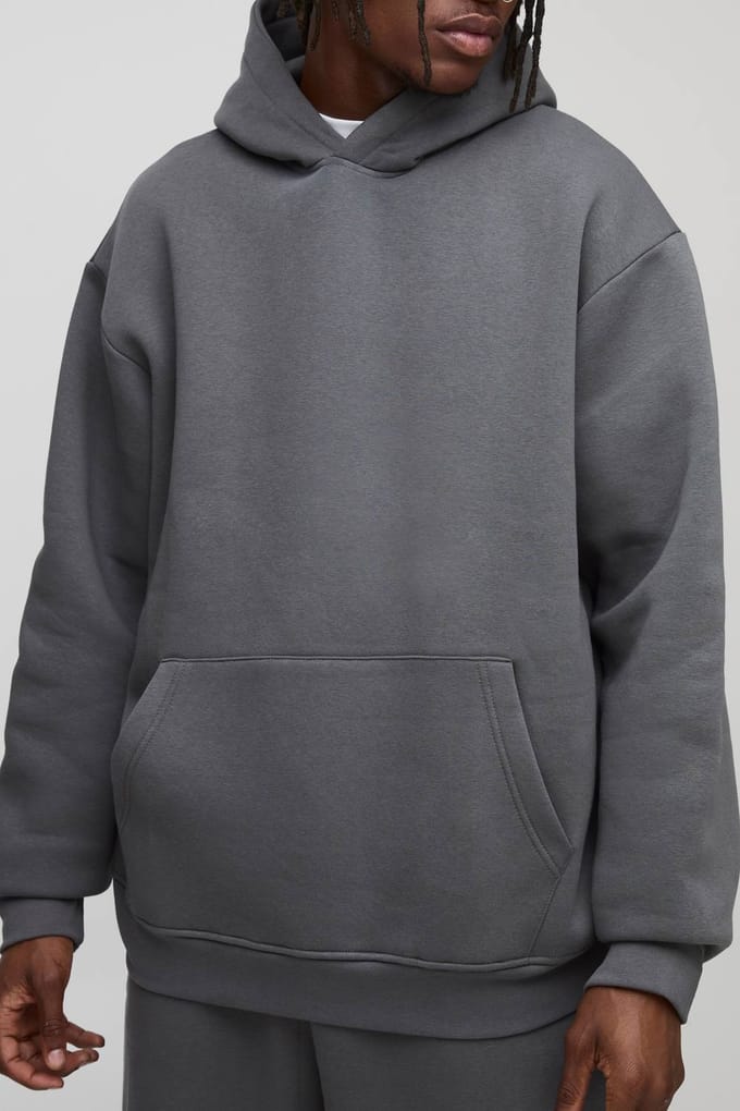 Tall Essential Oversized Over the Head Hoodie | Charcoal | Size Large