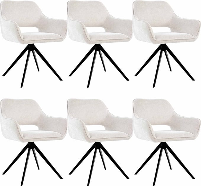 Set van 6 Kick draaistoel Miyo - champagne
