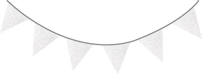Haza Original Vlaggenlijn Glitter Zilver 6 Meter