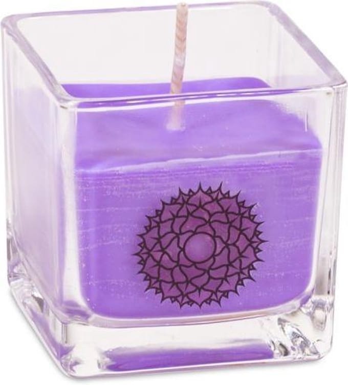 1 x ecologische geurkaars 7e chakra (6x6x6 cm)