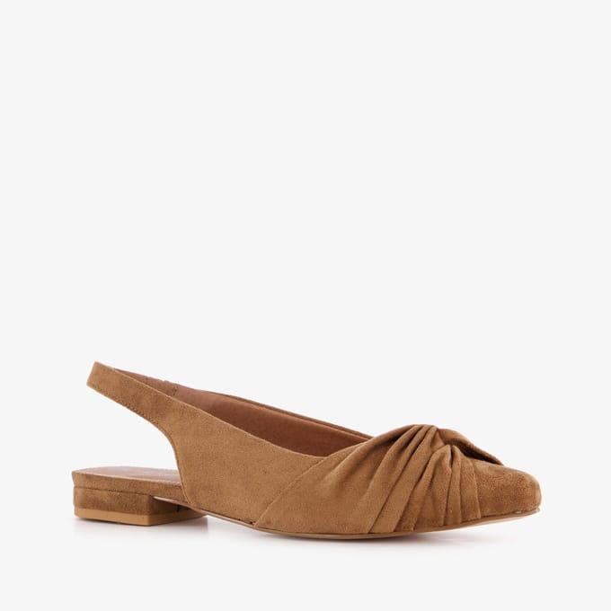 Nova dames slingbacks met knoop cognac - Maat 42