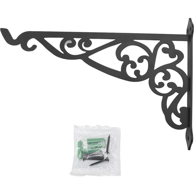 Support Suspendu d'Extérieur Fer Noir Multifonctionnel Décoratif pour Planteur, Mangeoire à Oiseaux, Lanterne white