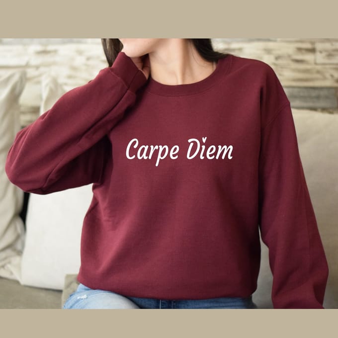 Bordeaux Dames sweater maat M-Carpe Diem- heerlijke dames sweater.