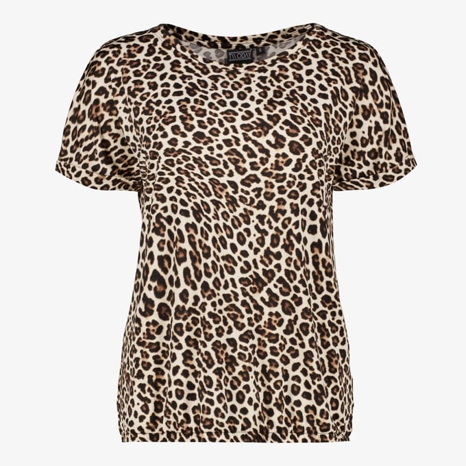 TwoDay dames top met panterprint beige - Maat L