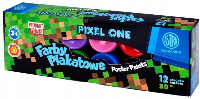 Astra Plakkaatverf Pixels Spel 12 Kleuren 20 ml
