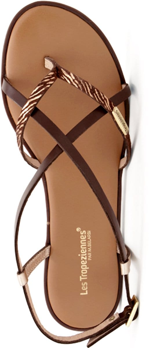 Monagum leren sandalen