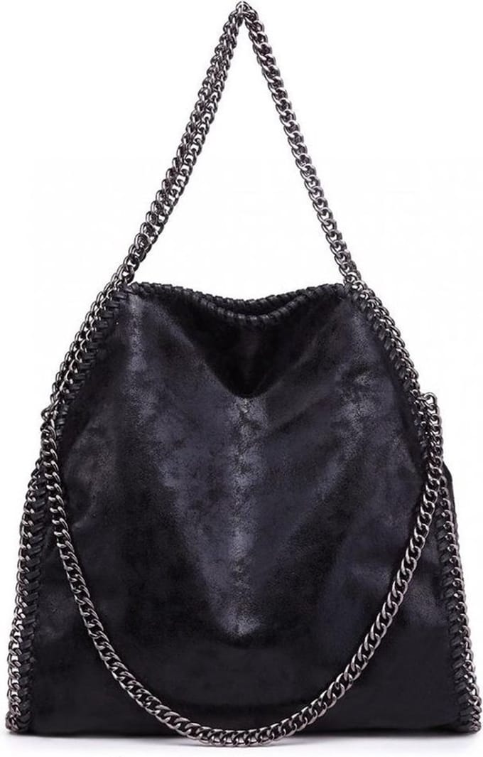 Schoudertas met Ketting – Dames Handtas – Zwart (S1760 BK)