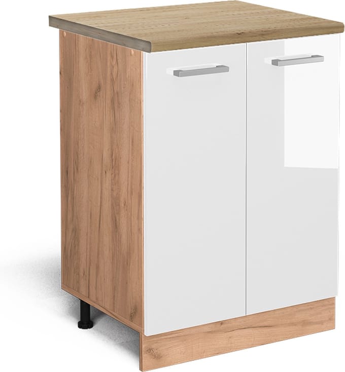 Vicco R-Line Keukenonderkast – 60 cm, WB Eik Wit Hoogglans
