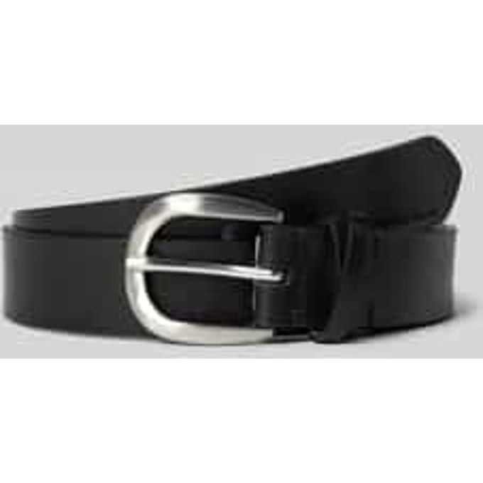 Tom Tailor - TTNANCY leren riem met afgeronde gesp - Maat 75 - black uni
