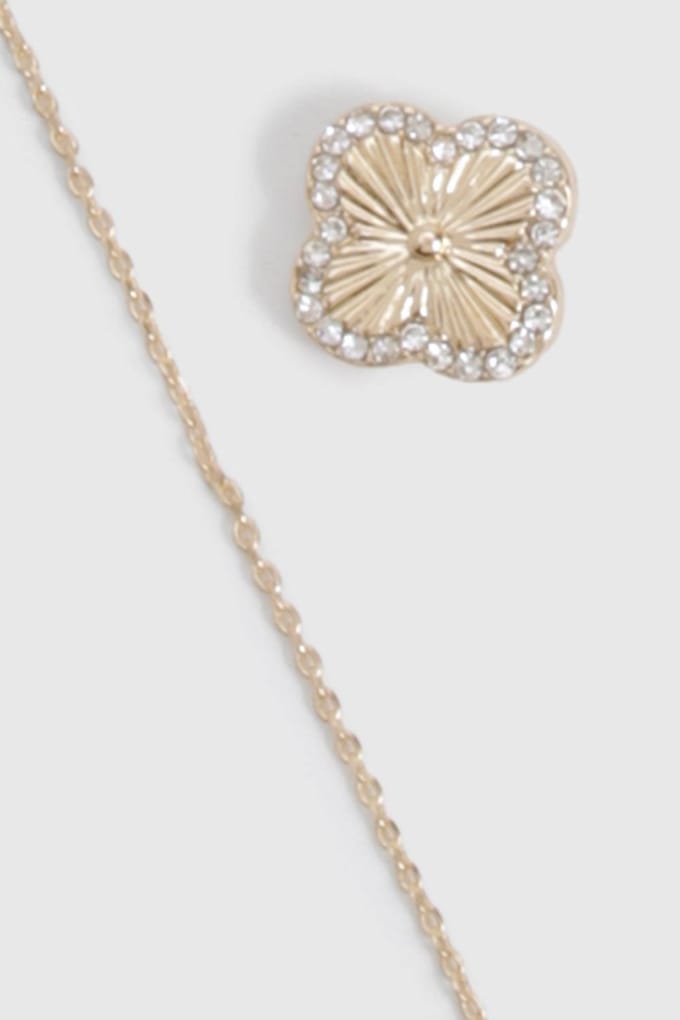 boohoo Dames Bloemenhanger sieradenset | Goud
