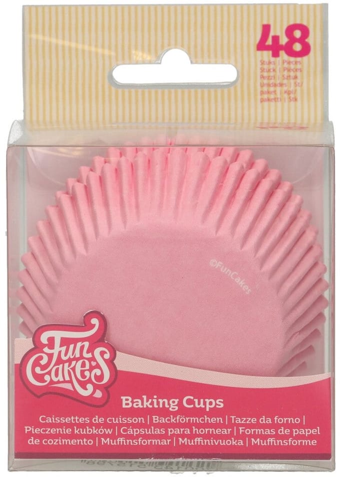 FunCakes Baking Cups - Licht Roze - 48 Stuks - Cupcake Vormpjes Papier