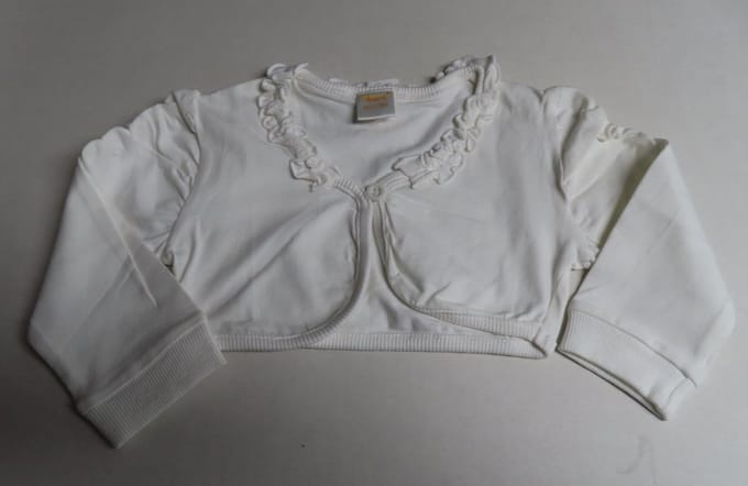 Dirkje - Bolero - Kort gilet - Meisjes - Wit - Effen - 2 jaar 92