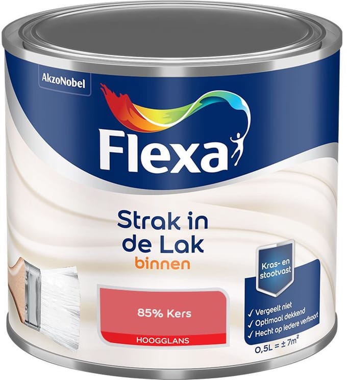 Flexa - Strak In De Lak Binnenlak Hoogglans - 85% Kers - Mengverf - 500 Ml