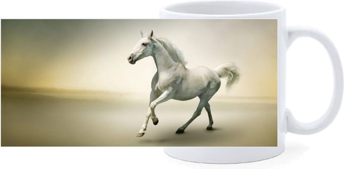 Beker - Paard Arabier Wit