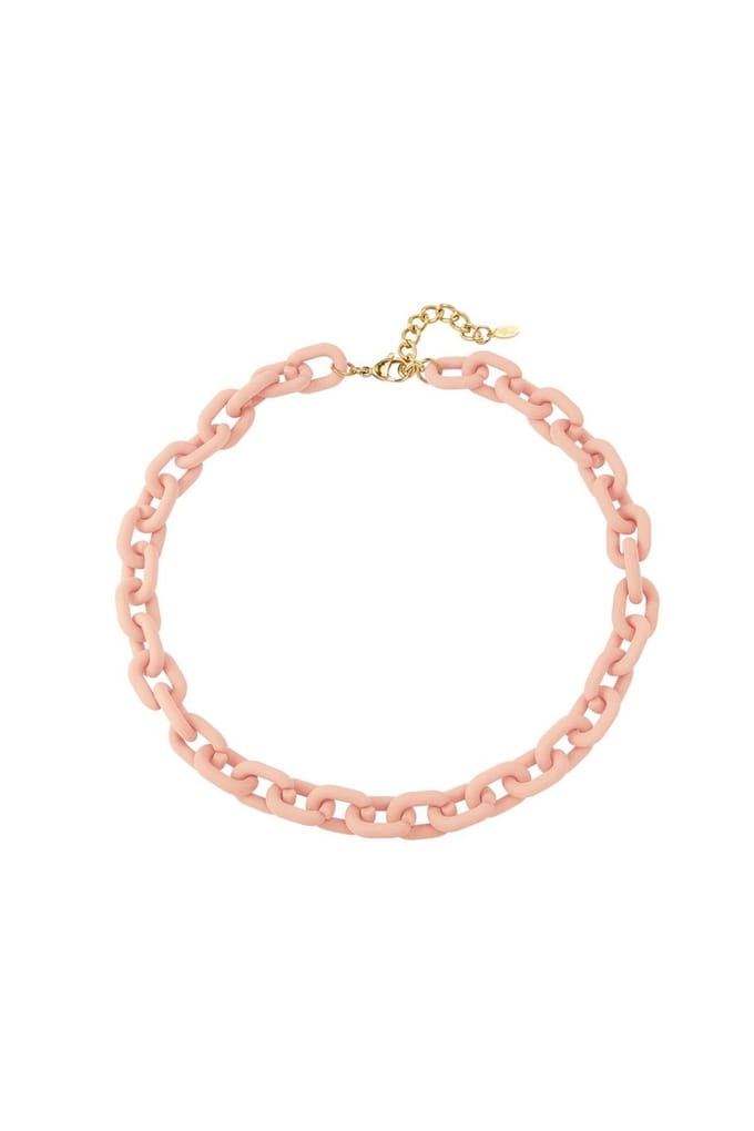 Ketting- Geketend collier - kleurrijk - Pale Pink - Yehwang