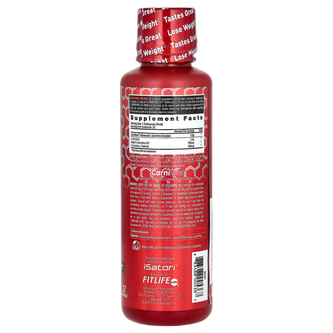 Isatori, l-Carnitine LS3 3000, Bombsicle, 16 fl oz (473ml)