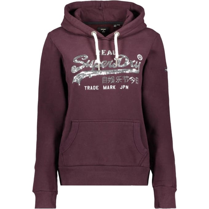 Superdry Dames Trui Vl Boho Sparkle Hood  - Maat S