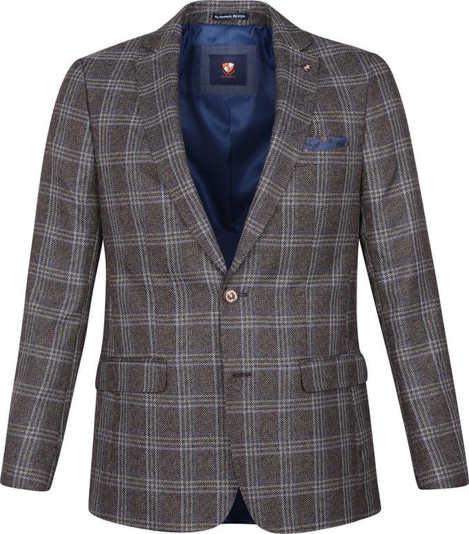 Suitable Colbert Bradeu Donkerbruin - Maat 25 - Heren blazer