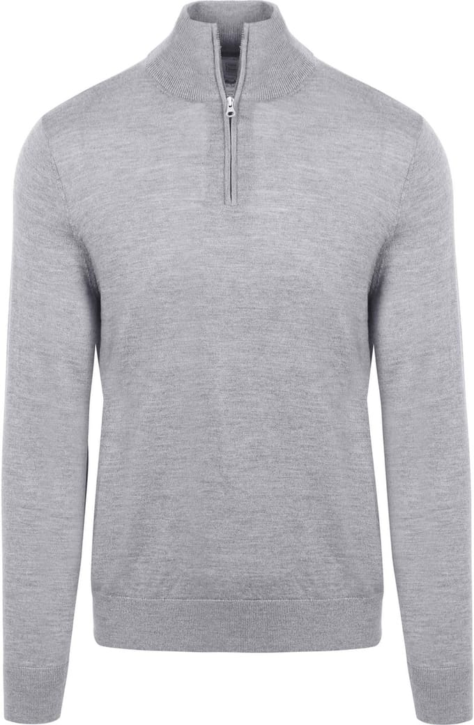 King Essentials The Michael Half Zip Pull Merino Grijs - Maat L - Heren - Pullovers