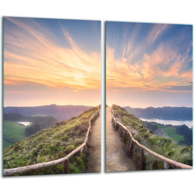 TMK ArtDeko - Snijplank - Glas - 30x52cm - Kleurige Landschap