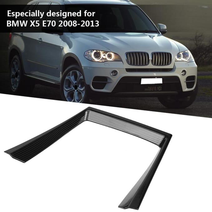 Auto Koolstofvezel Stijl Waterbekerhouder Afdekking Sierlijst voor BMW X5 E70 20082013 black