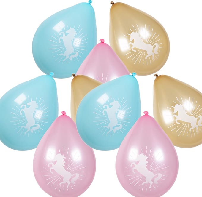 Boland 18x Eenhoorn themafeest ballonnen - ca. 25 cm - Feestversiering en decoraties