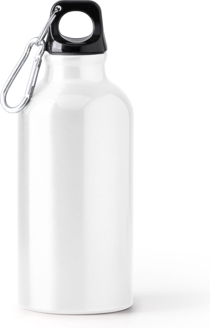 Witte Design Waterfles/drinkfles/sportfles - aluminium - 400 ml - schroefdop