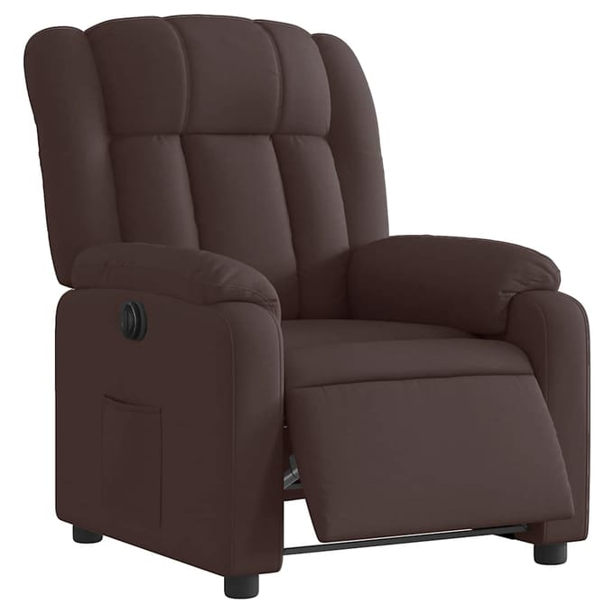vidaXL - Fauteuil - verstelbaar - elektrisch - stof - donkerbruin