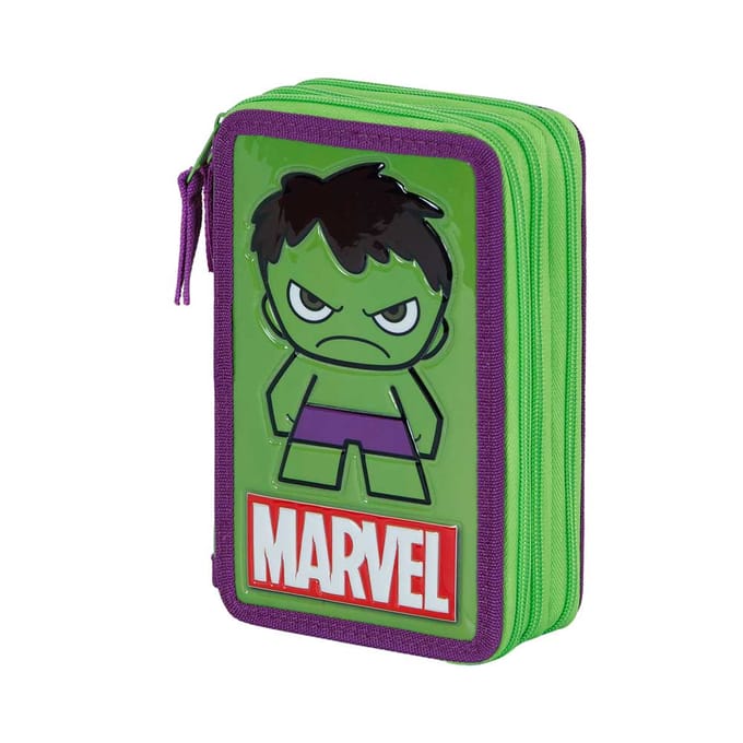 Avengers Hulk Gevulde Etui - 3 Vaks Pennenetui - 42 delig - Groen