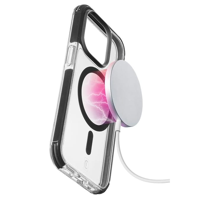Cellularline Tetra Force Strong Guard Mag - Hoesje iPhone 15 Pro Magsafe Met Microban Coating (Przezroczysty)