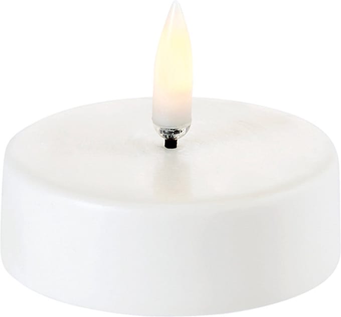 Uyuni Led Theelicht XL - Ø6,1cm x 2,2 cm - Maxi Waxinelichtje - Wit