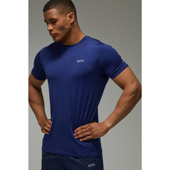 Heren Actief Regular Fit T-shirt | Navy | Size Medium
