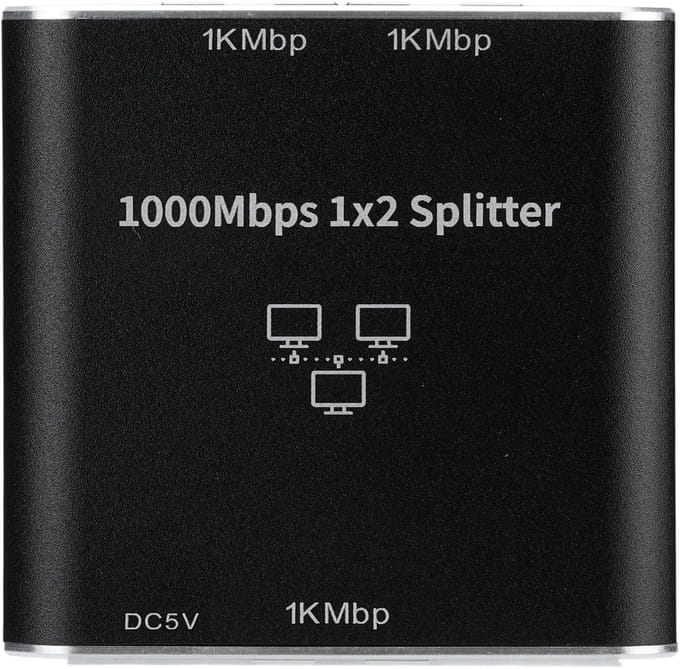Ethernet Switch Splitter - Netwerksplitter RJ45 - Snel Internet Delen - Aluminium Behuizing - 1000Mbps Snelheid